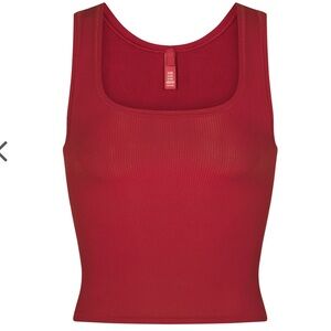 SKIMS ribbed tank top soft lounge in limited edition color Brick size XS